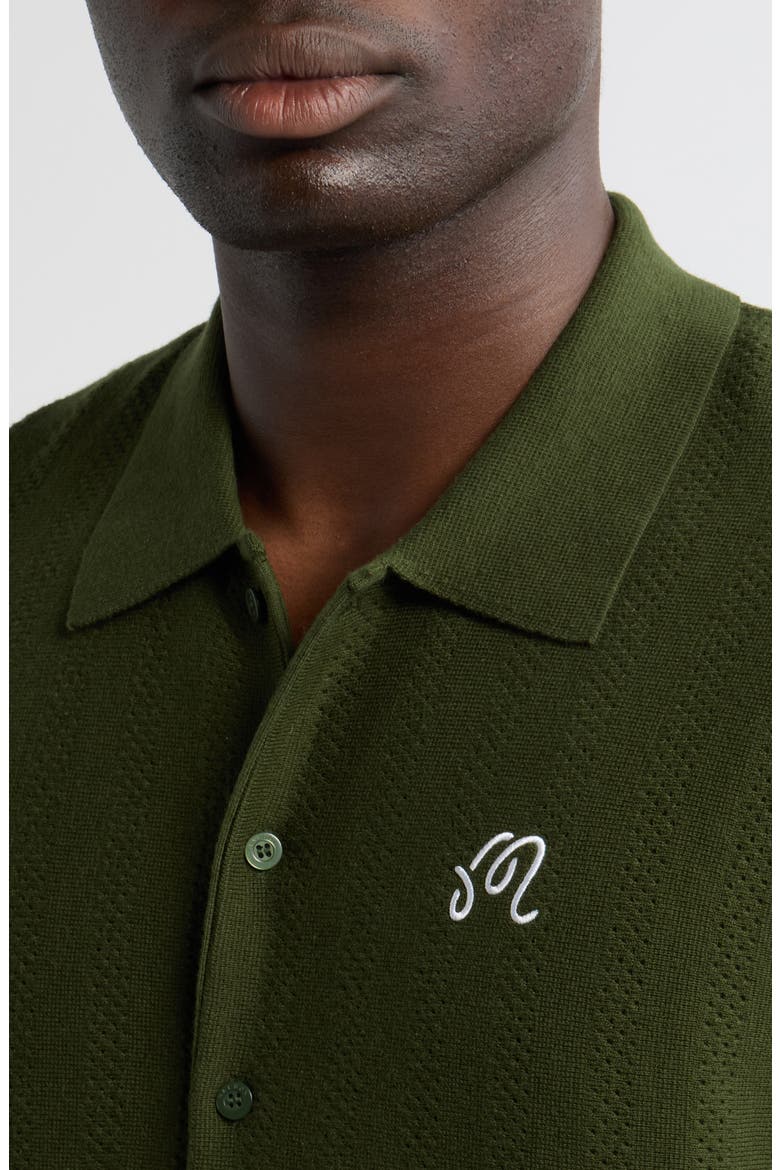 Crosscut Knit Polo, Alternate, color, RIFLE GREEN