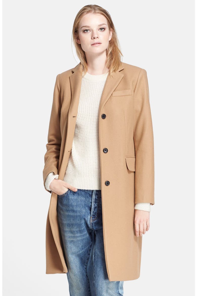 'Hiro' Felt Car Coat, Alternate, color, TEAKWOOD