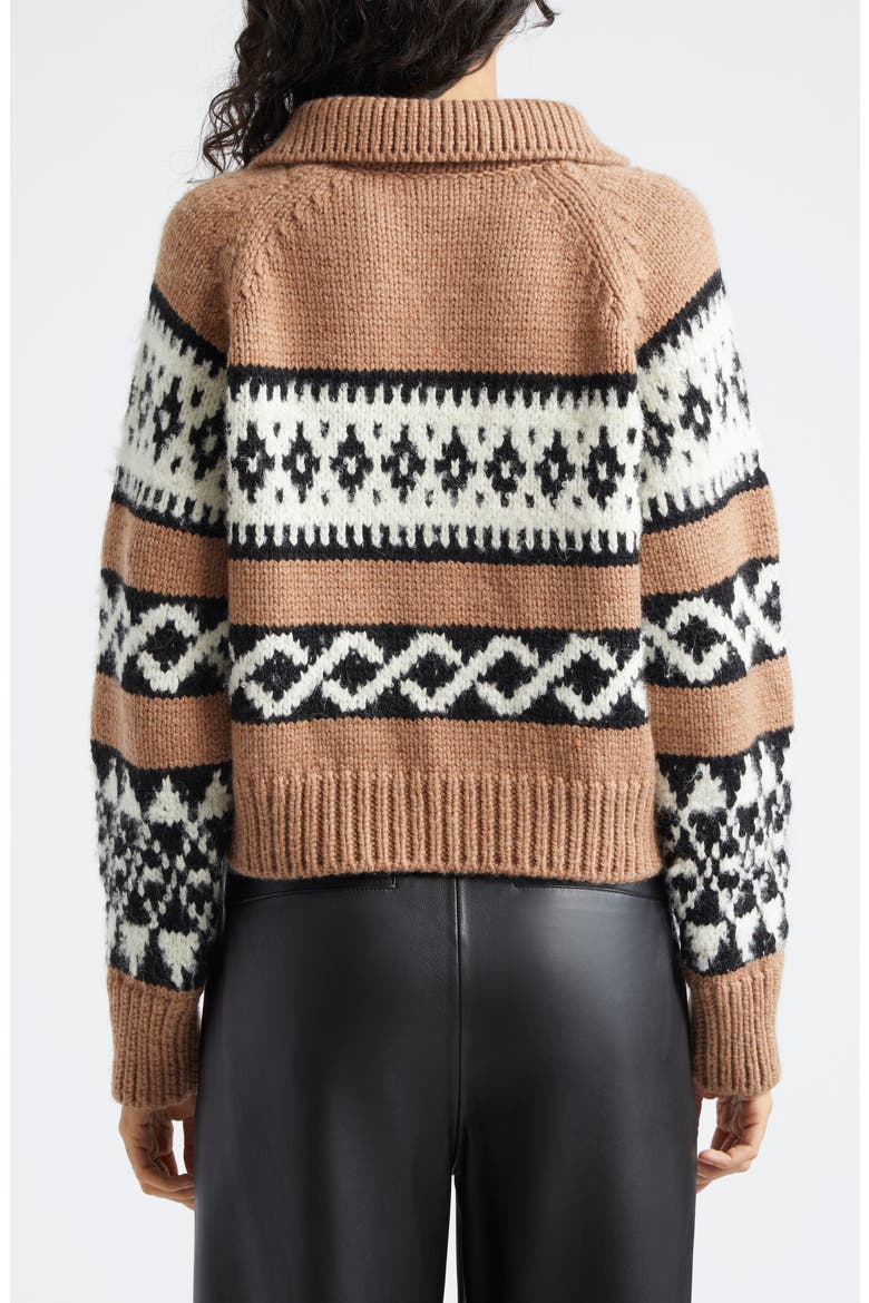 Carter Merino Wool Blend Quarter Zip Pullover, Alternate, color, CAMEL MULTI