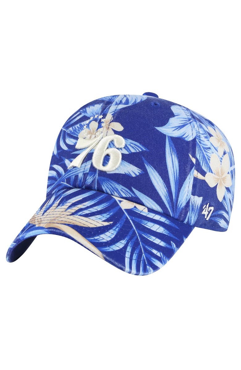 '47 Men's '47 Royal Philadelphia 76ers Tropicalia Floral Clean Up Adjustable Hat, Main, color, Royal