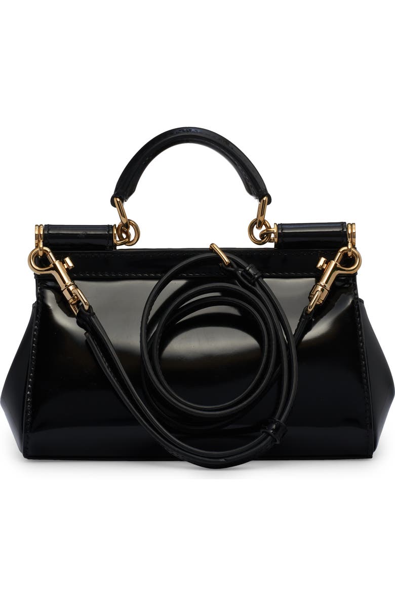 Dolce&Gabbana Small Sicily East/West Patent Leather Handbag, Alternate, color,