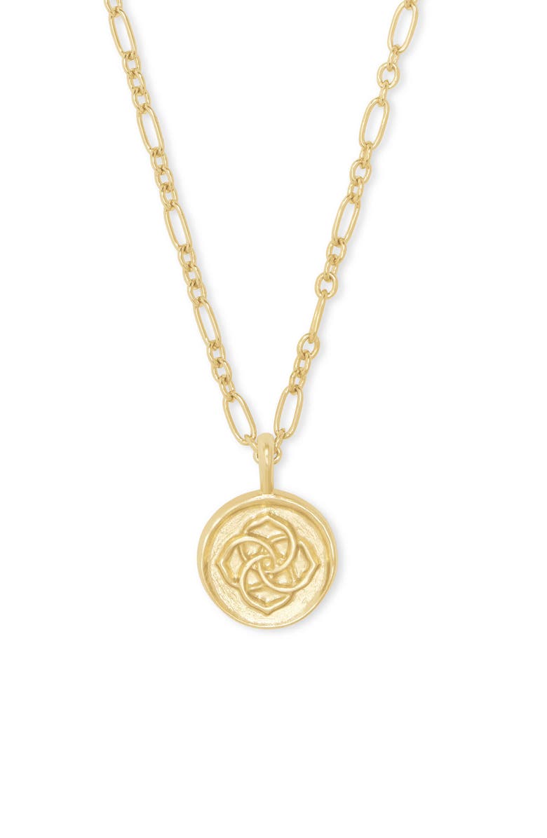 Kendra Scott Dira Coin Pendant Necklace, Alternate, color, Gold