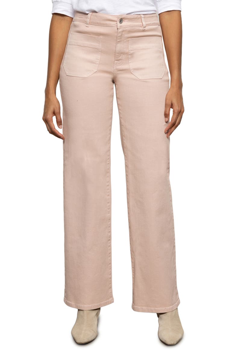 The Marine Patch Pocket Wide Leg Jeans, Main, color, LIGHT ROSE