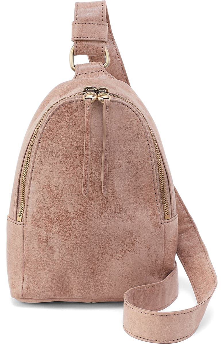 HOBO Fern Leather Sling Bag, Main, color, Hazel