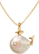 MADE BY MARY Pearl Whale Charm Necklace