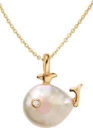 MADE BY MARY Pearl Whale Charm Necklace