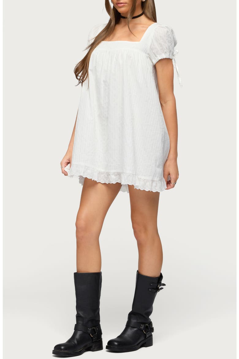 Eyelet Embroidery Minidress, Alternate, color, CREAM