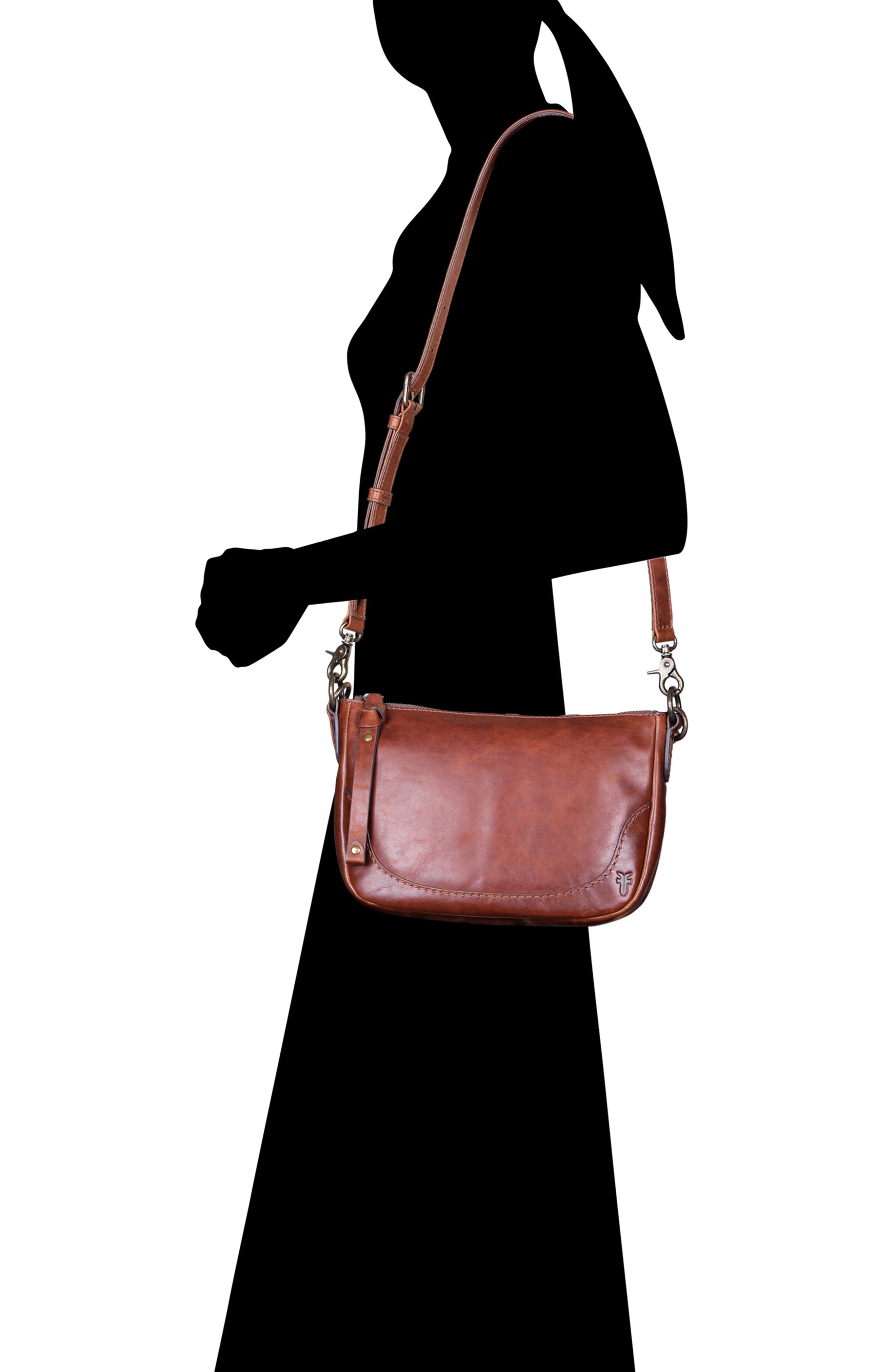 Melissa Leather Crossbody Bag, Alternate, color, COGNAC