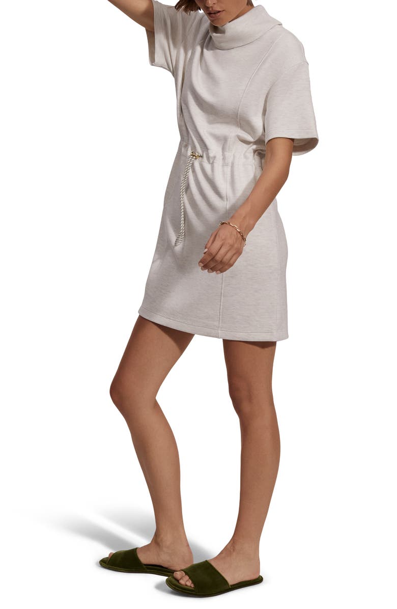 Varley Sophie Mock Neck Minidress, Alternate, color, Ivory Marl