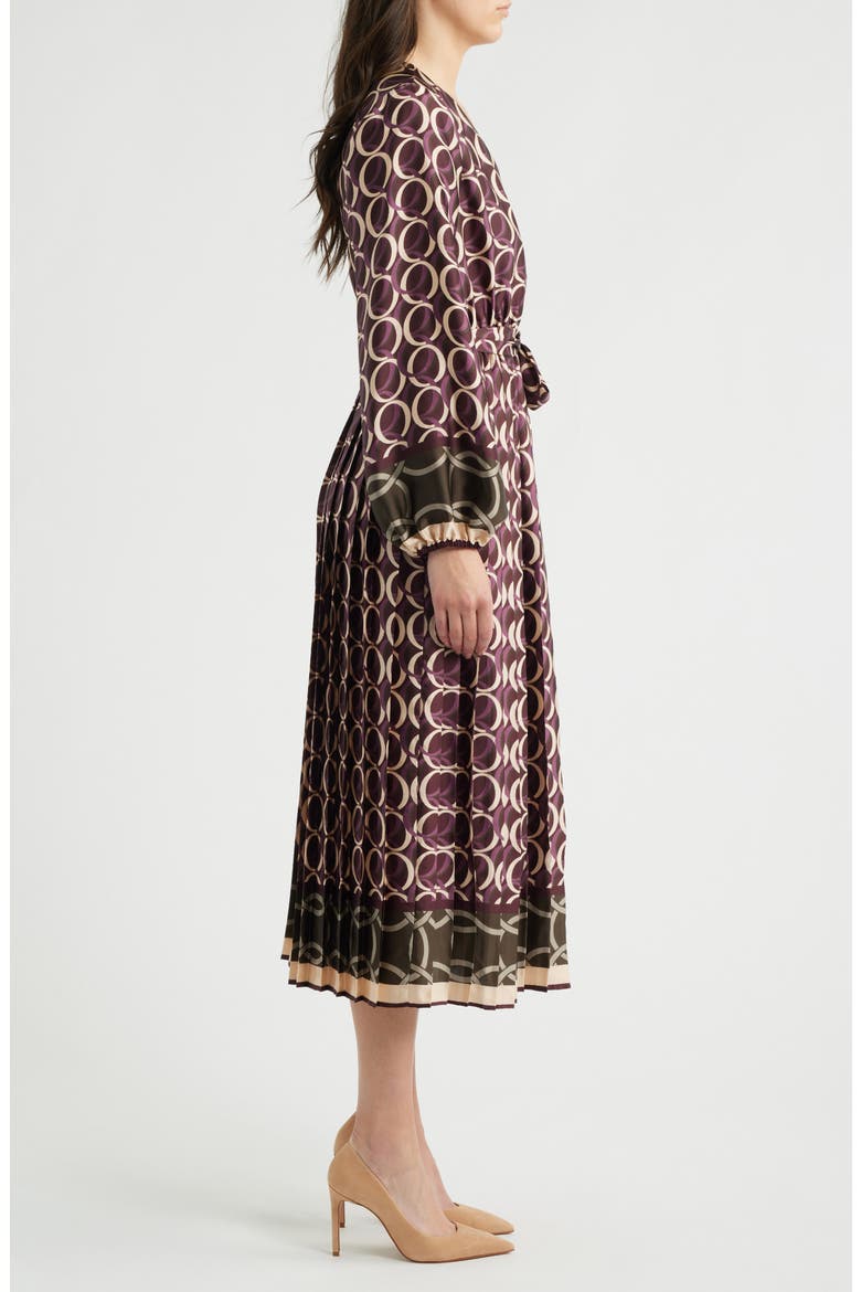 Geo Print Long Sleeve Dress, Alternate, color, GEOMETRIC WINE
