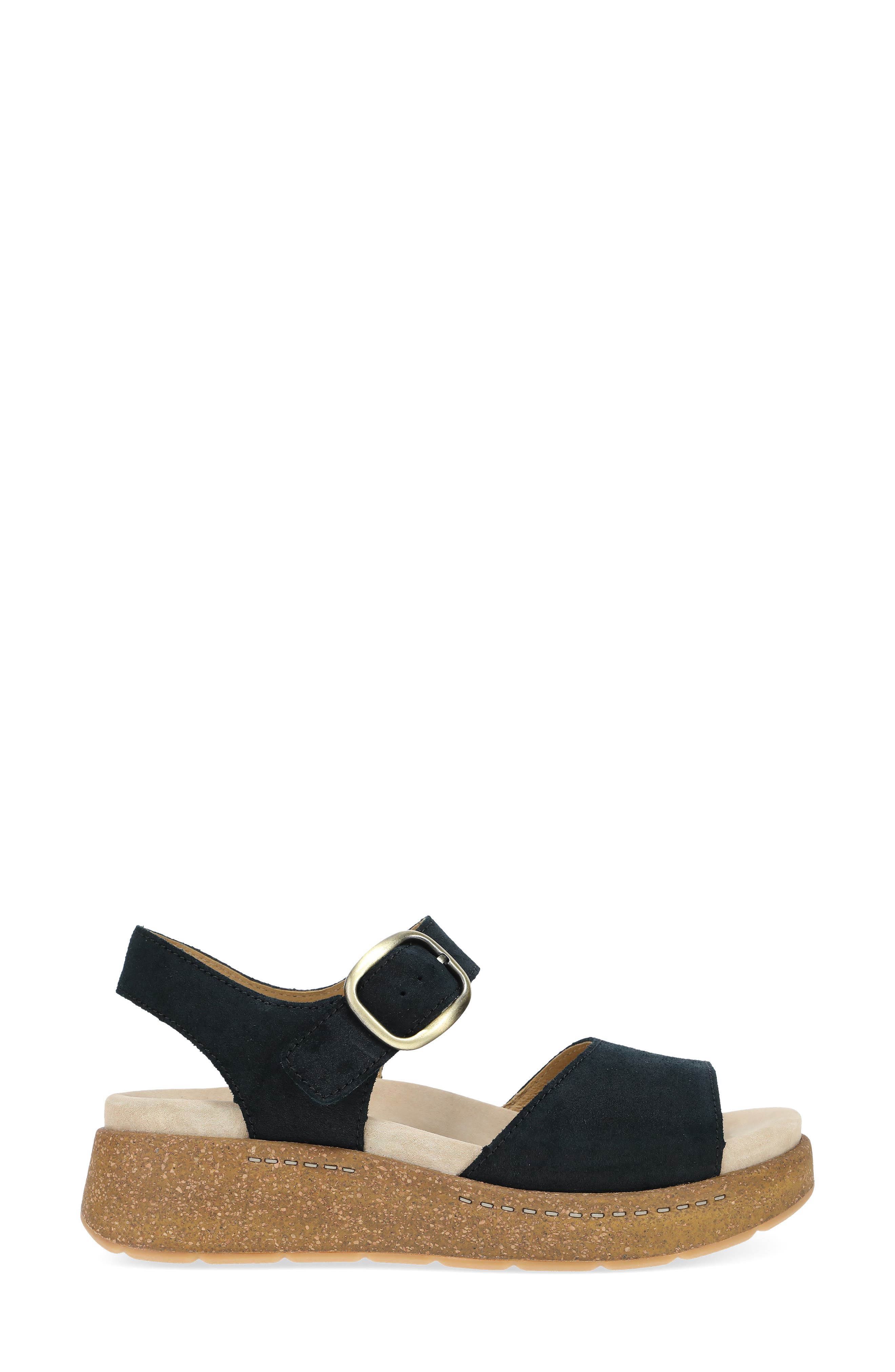 Dansko Bianca Platform Wedge Sandal, Alternate, color, Black Burnished Suede