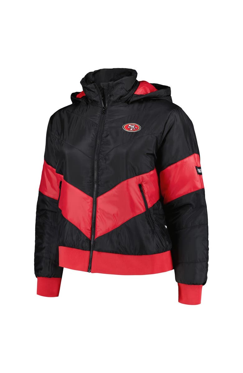 THE WILD COLLECTIVE Women's The Wild Collective  Black San Francisco 49ers Puffer Full-Zip Hoodie, Alternate, color, 