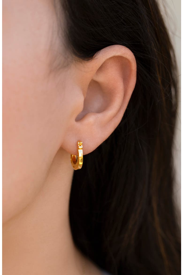 Horseshoe Huggie Hoop Earrings, Alternate, color, GOLD