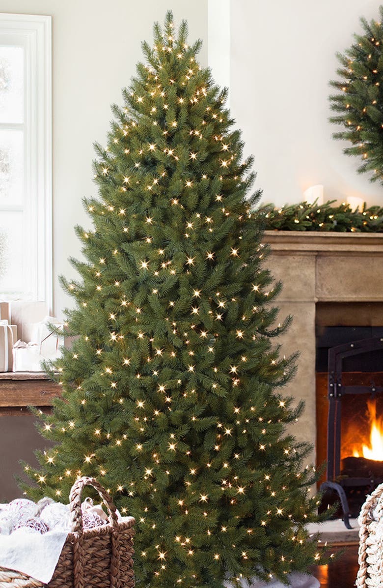 Balsam Hill Vermont White Spruce Pre-Lit Artificial Tree, Alternate, color, Led Clear