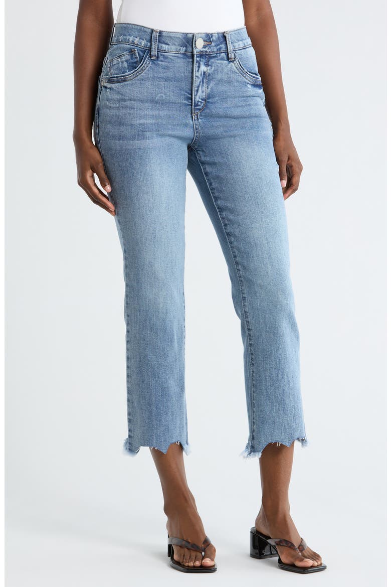 Destroyed Scallop Bootcut Jeans, Main, color, LIGHT BLUE VINTAGE