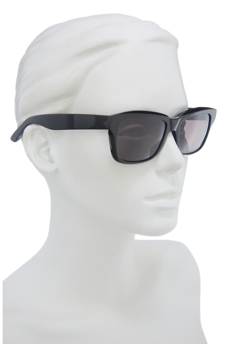 55mm Polarized Square Sunglasses, Alternate, color, BLACK BLACK GREY