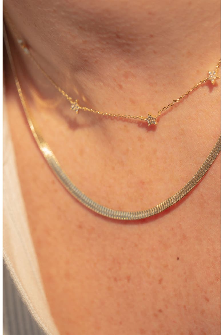 Reverse Herringbone Chain Necklace, Alternate, color, GOLD