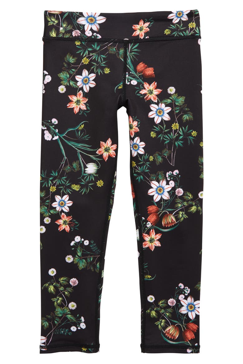 Print Leggings, Main, color, BLACK WILD FLOWERS