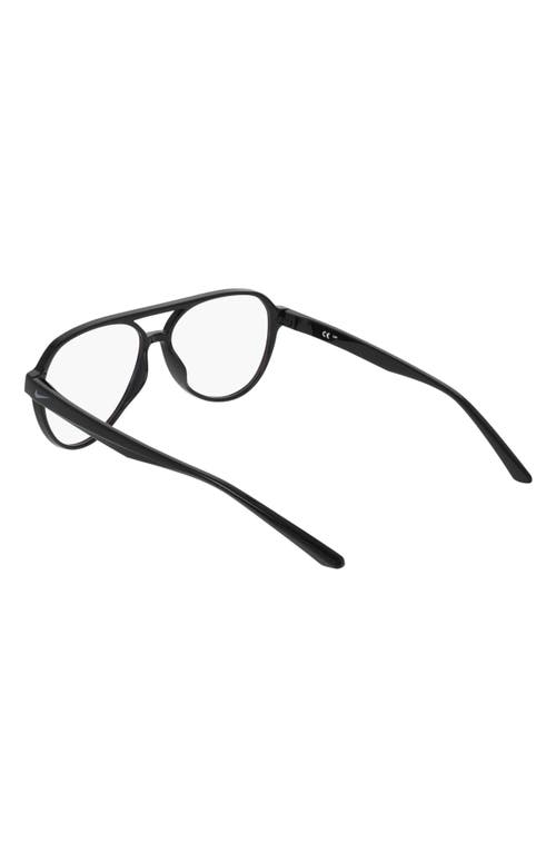 Nike Vital Drift 57mm Aviator Blue Light Blocking Reading Glasses In Black