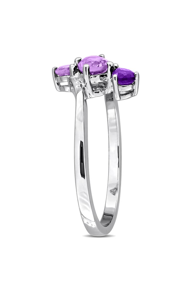 Amethyst 3-Stone Bypass Ring Sterling Silver, Alternate, color, Amethyst