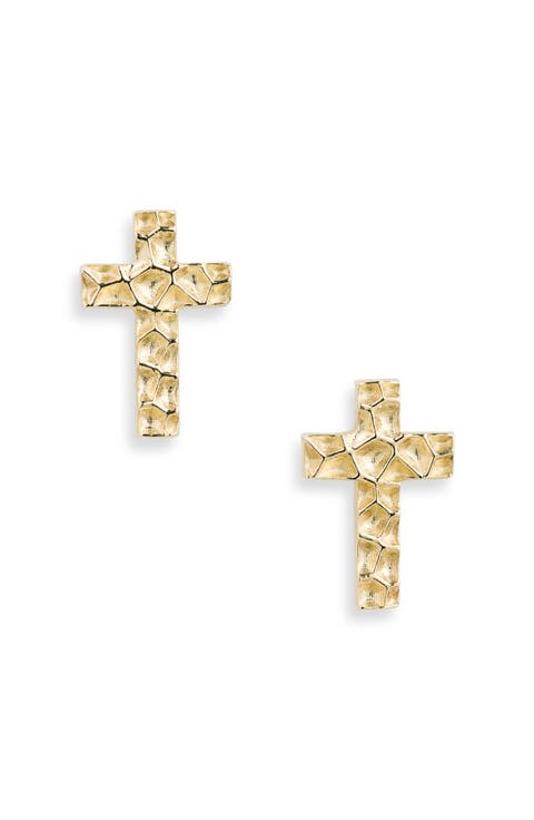 14K Gold Cross Stud Earrings (Nordstrom Exclusive)