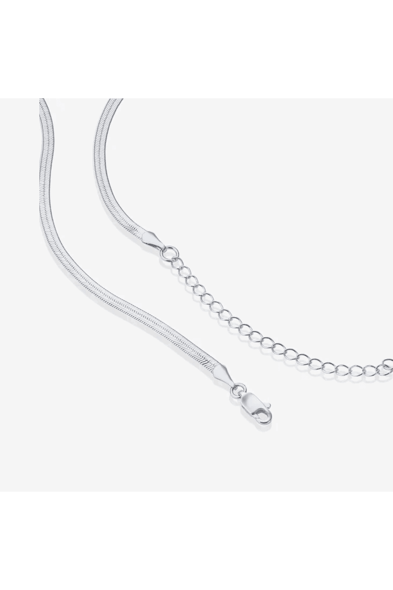 Emra 18K White Gold Plated Snake Chain Necklace  Sleek Sophistication & Versatility, Alternate, color, Silver