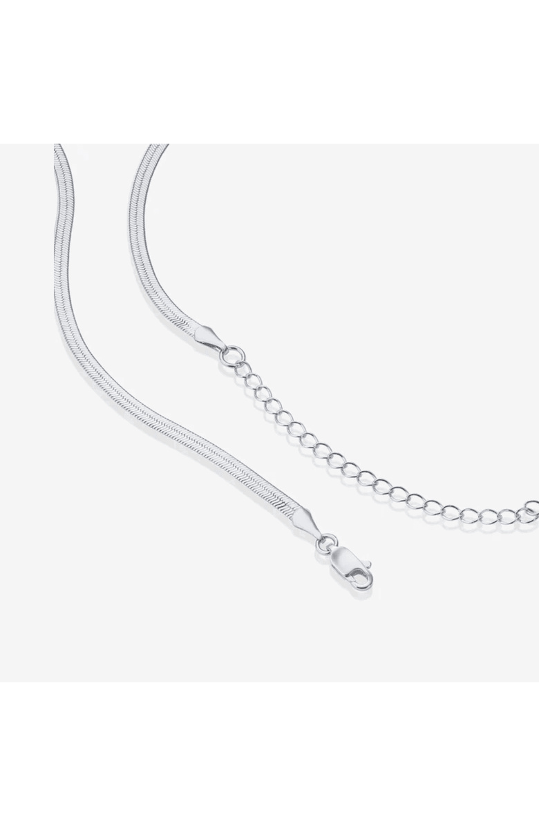 DLORIA Emra 18K White Gold Plated Snake Chain Necklace  Sleek Sophistication & Versatility, Alternate, color, Silver