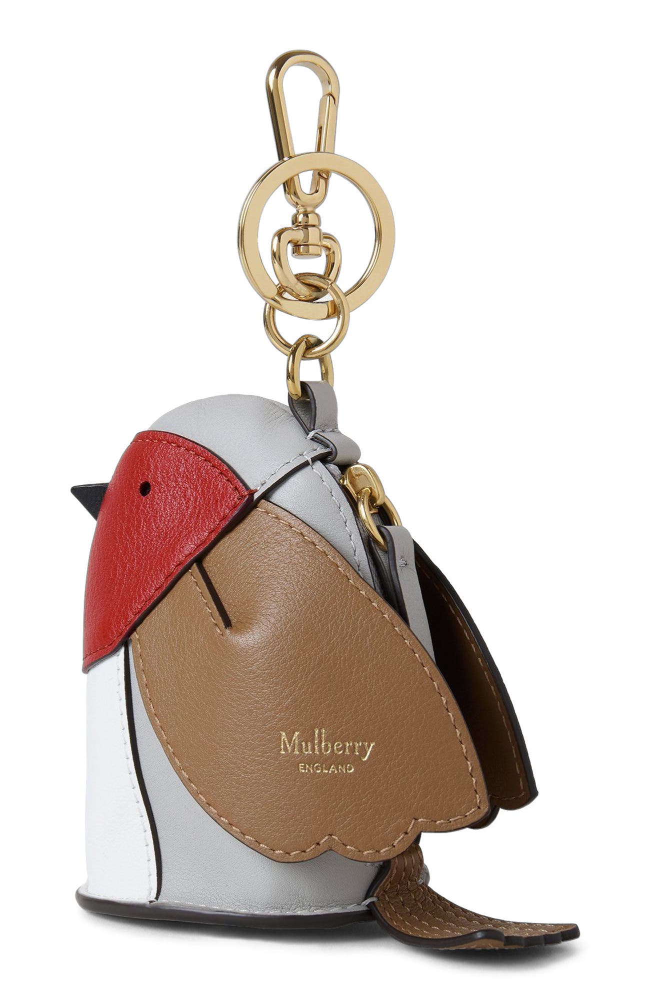 Mulberry Robin Pouch Keyring, Alternate, color, 