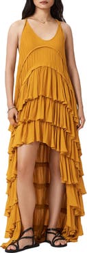 AllSaints Cavarly Tiered Ruffle High-Low Dress
