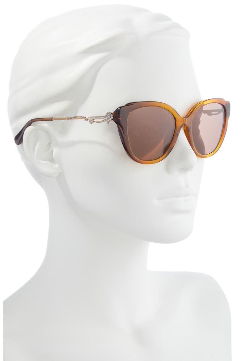55mm Cat Eye Sunglasses, Alternate, color, SMOKE