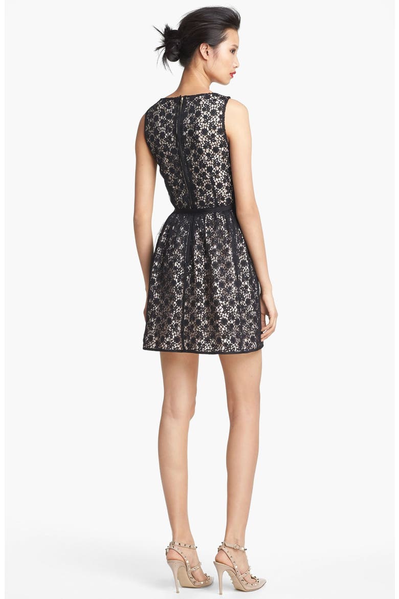 Macramé Lace Dress, Alternate, color, BLACK