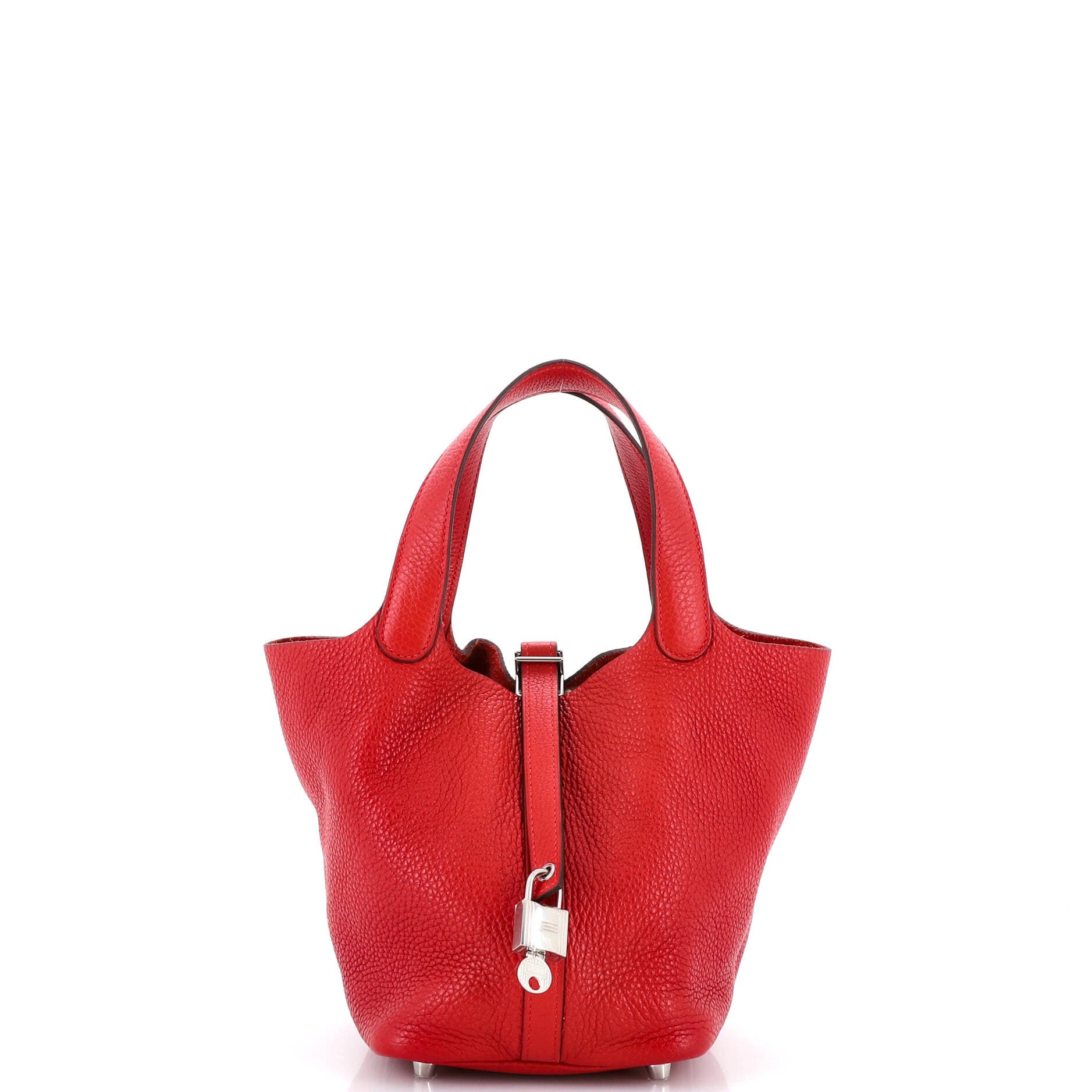 Pre-Owned Hermes Picotin Lock Bag Clemence PM, Main, color, Rouge Casaque