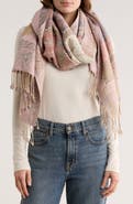 BCBG Floral Jacquard Embroidered Scarf