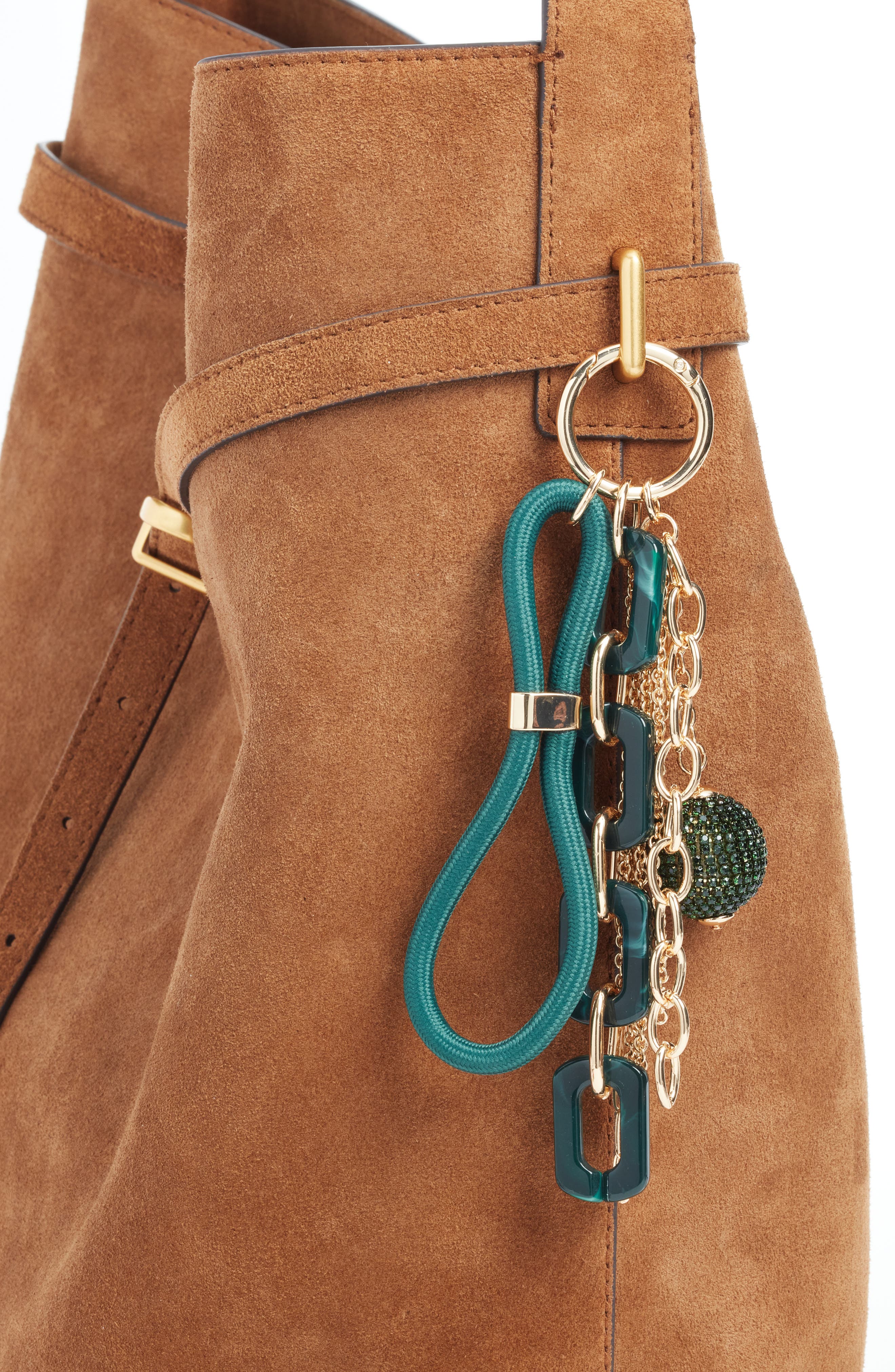 Chelsea28 Crystal Ball & Chain Bag Charm, Alternate, color, Green Multi- Gold