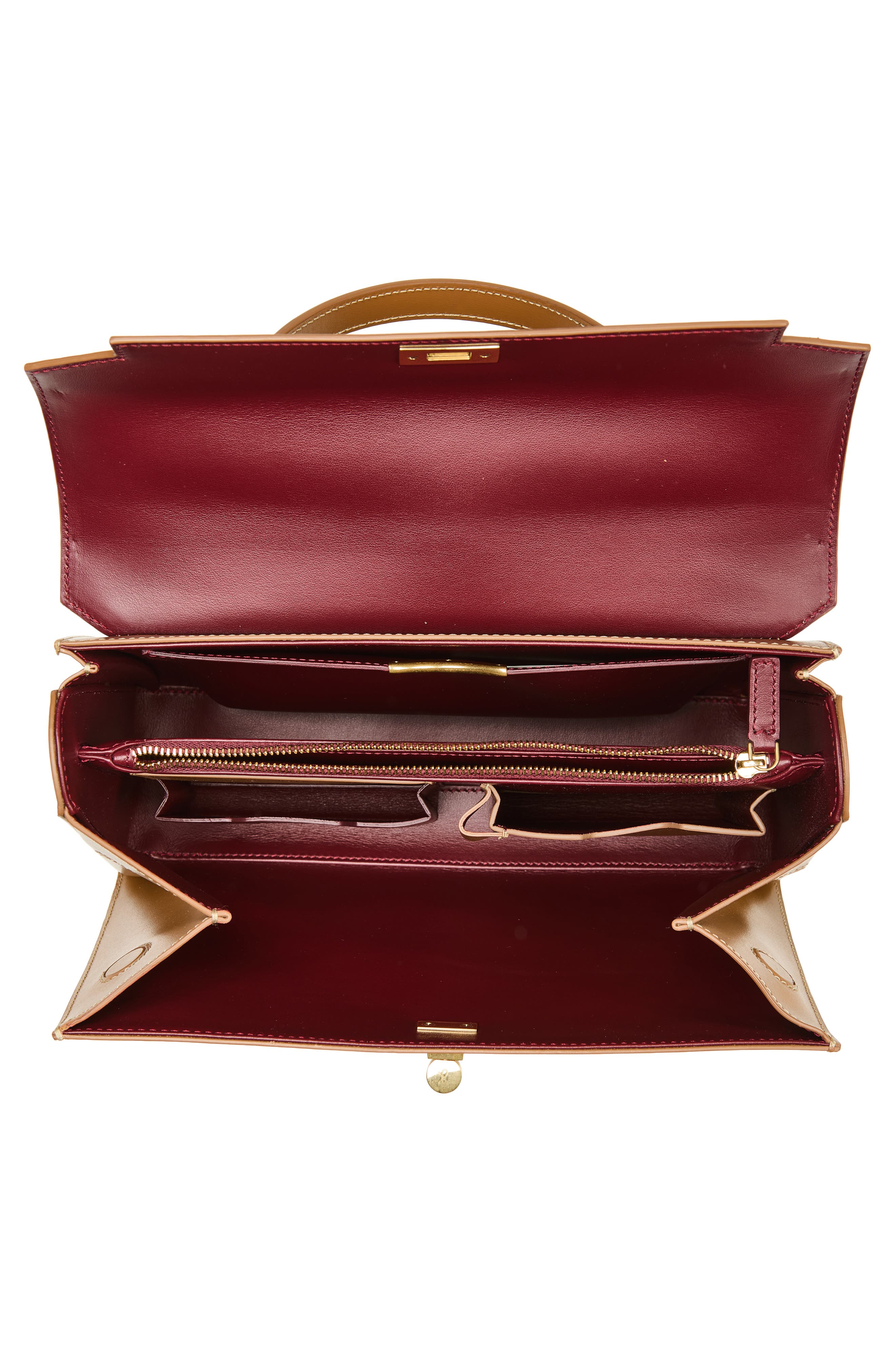 Anya Hindmarch Mortimer Leather Top Handle Bag, Alternate, color, Pecan