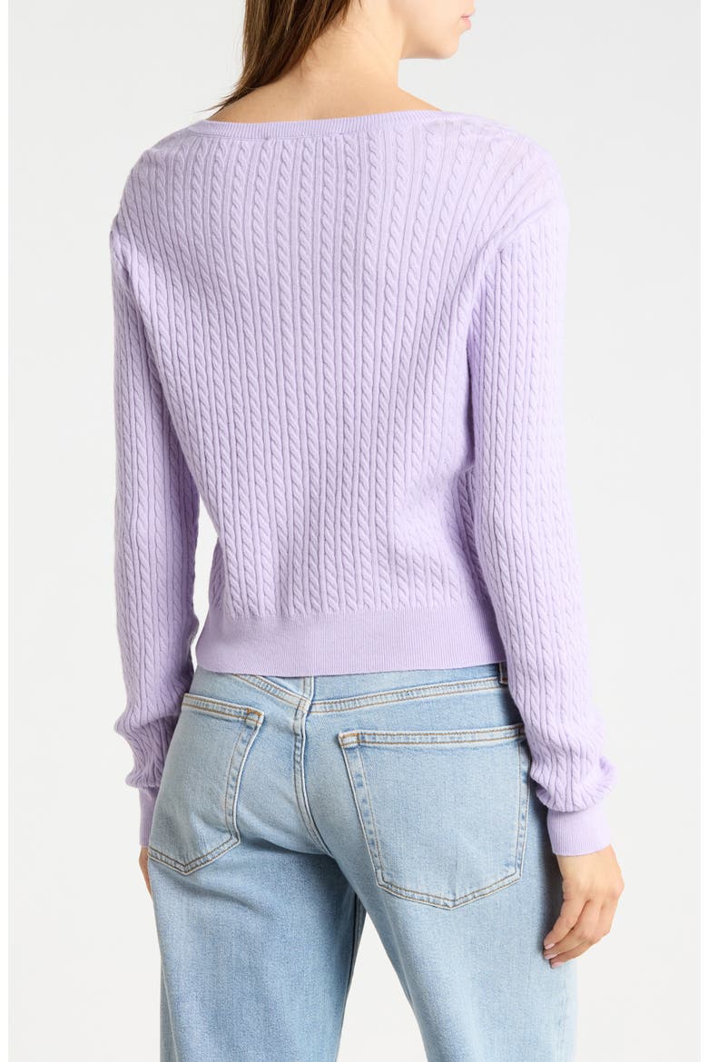 Cable Stitch Cardigan, Alternate, color, LAVENDER