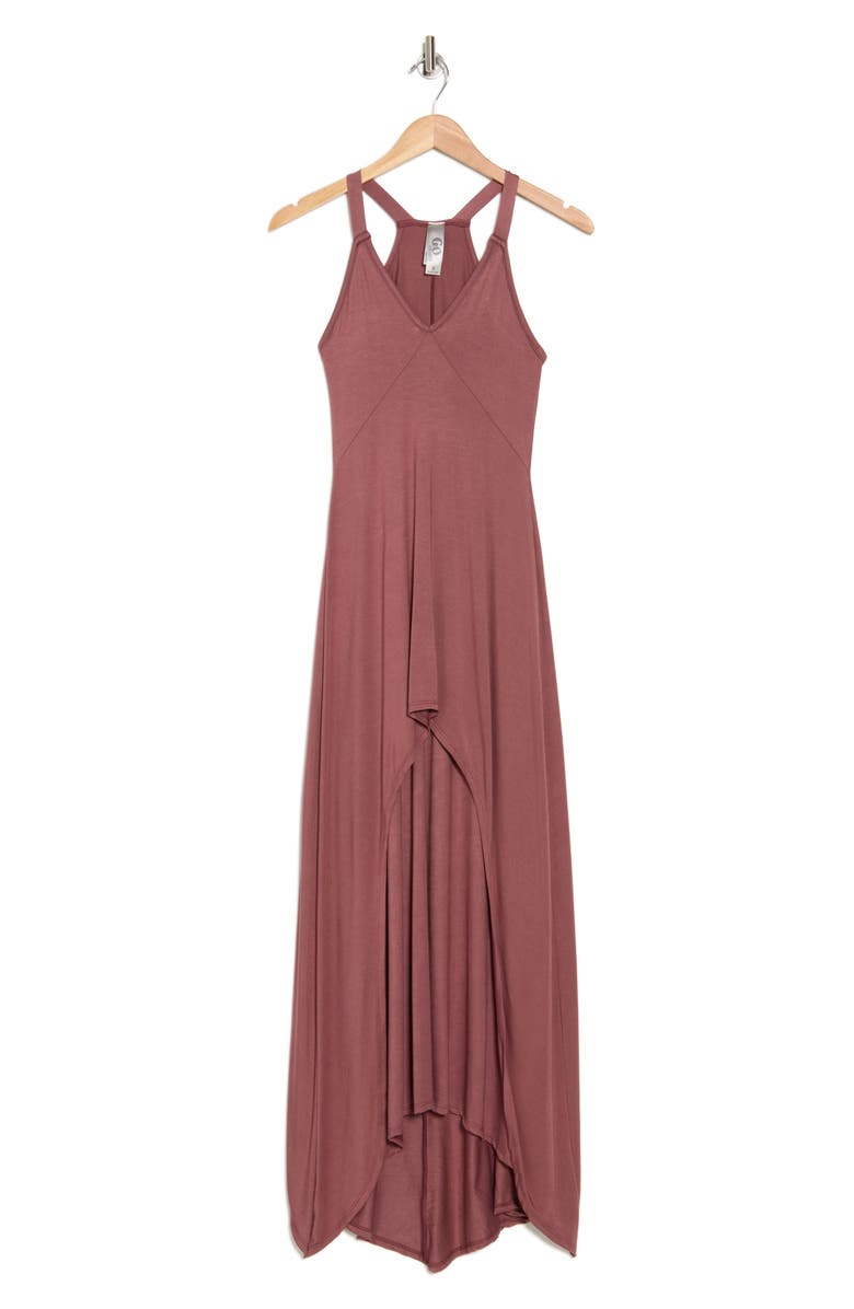 GO COUTURE Choker Neck Midi Sundress, Alternate, color, Crushed Berry