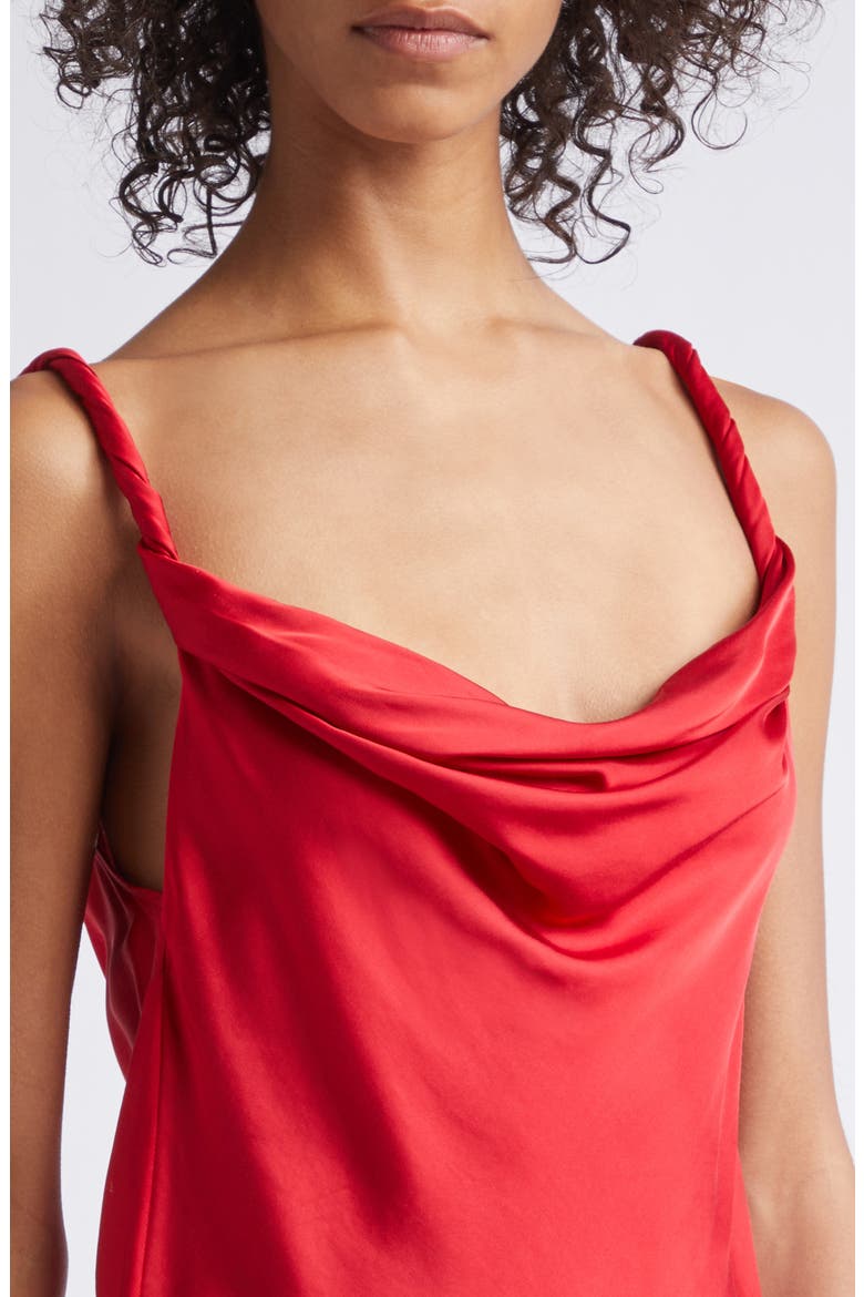 Monique Twist Strap Cowl Neck Shell, Alternate, color, HIBISCUS