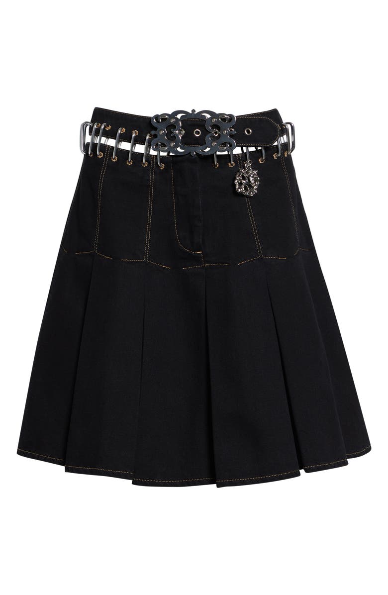 Chopova Lowena Bevo Carabiner Denim Skirt, Alternate, color, Black