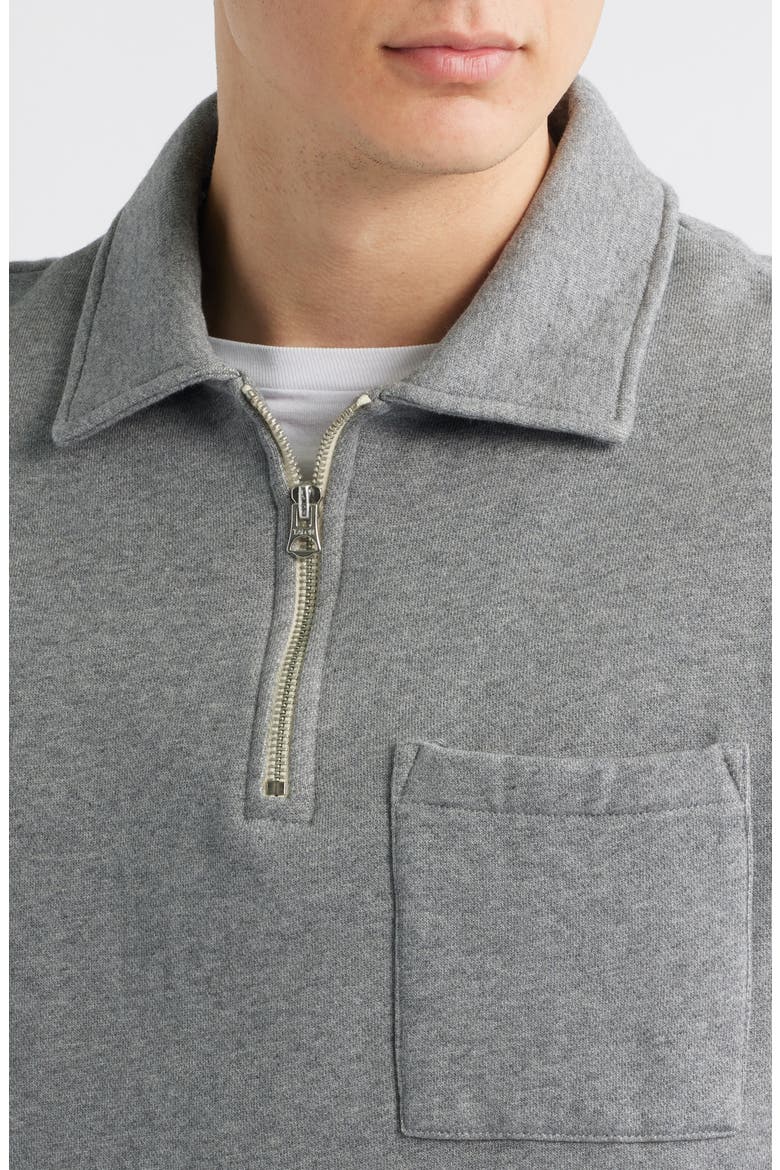 Quarter Zip Organic Cotton Sweatshirt, Alternate, color, GREY MELANGE