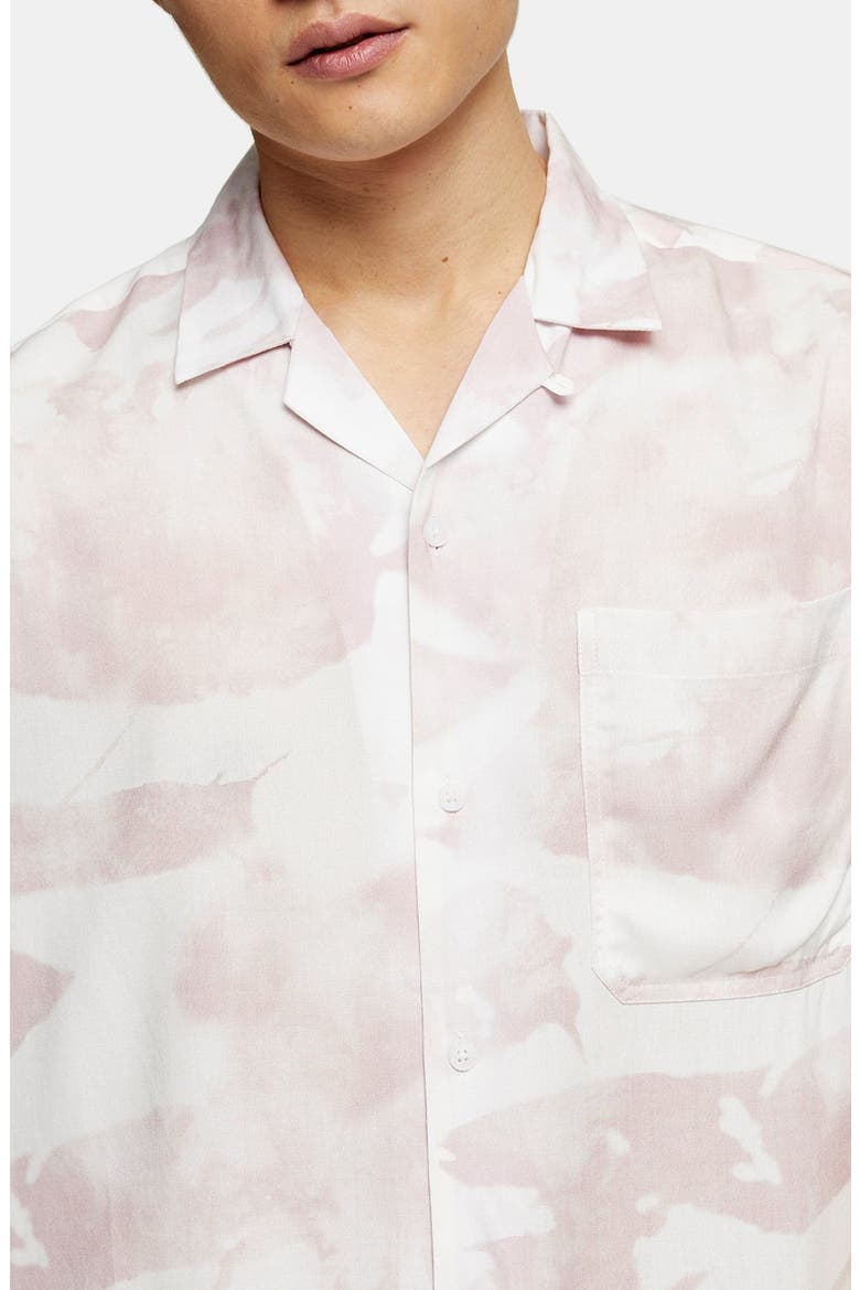 Mist Slim Fit Print Short Sleeve Button-Up Shirt, Alternate, color, PINK MULTI