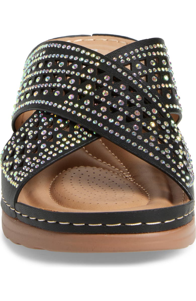 EXTREME BY EDDIE MARC Rhinestone Crisscross Wedge Sandal, Alternate, color,