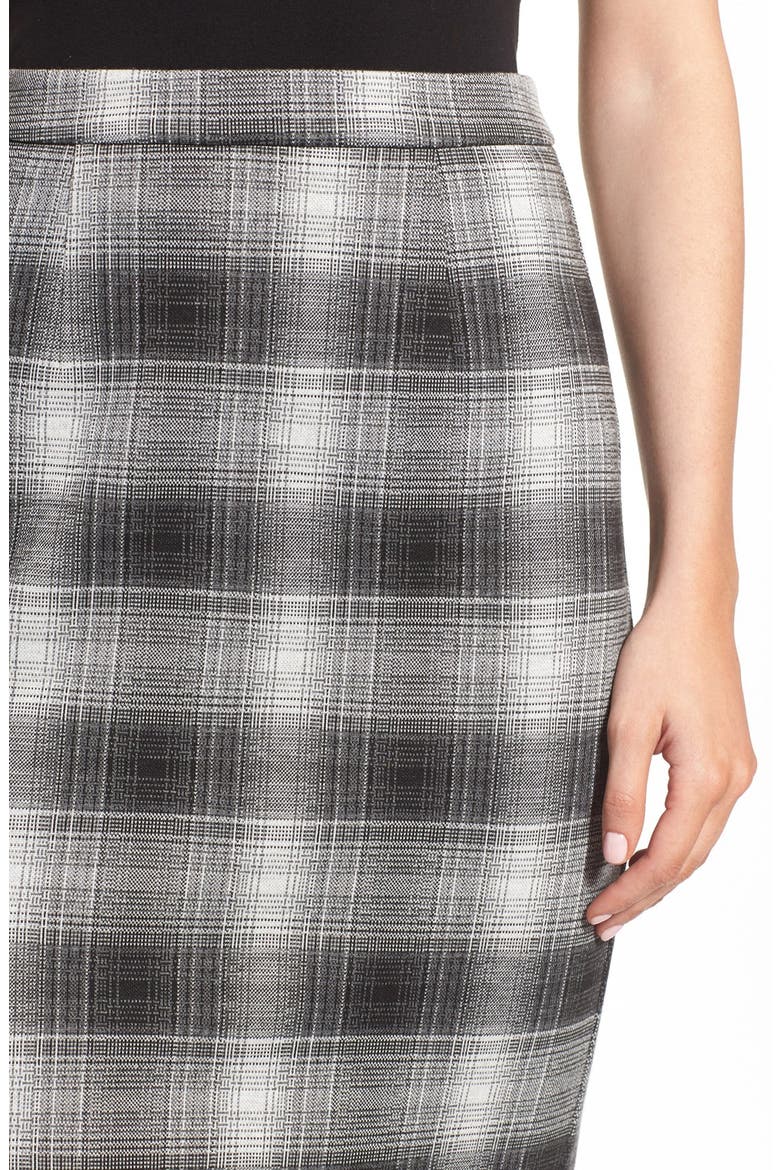 Plaid Pencil Skirt, Alternate, color, BLACK PLAID PATTERN