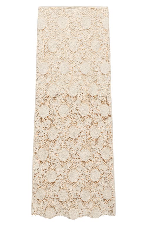 Mango Floral Soutache Midi Skirt
