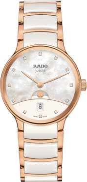 RADO Centrix Diamond Mother-of-Pearl Bracelet Watch, 30.5mm