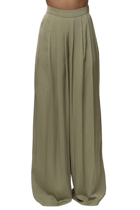Clara Pleated Wide Leg Trousers