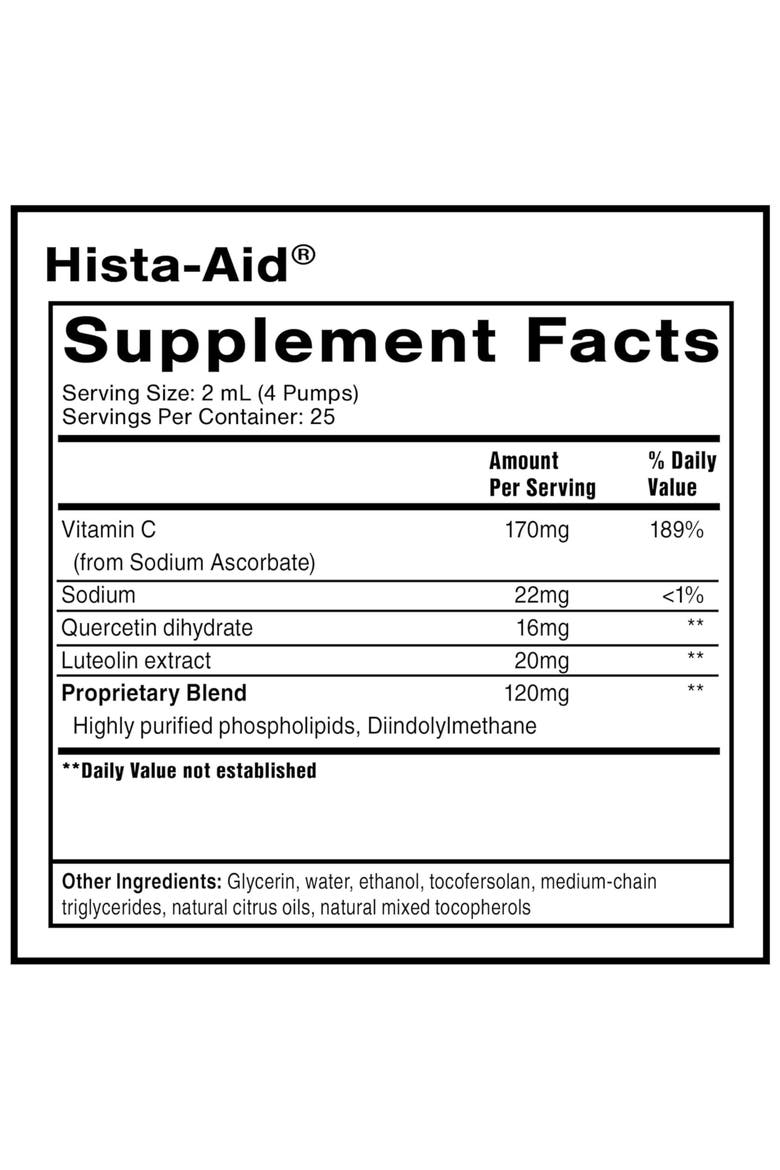 Nanoemulsified Hista-Aid Vitamin C Quercetin and Luteolin Liquid Supplement, Alternate, color, None