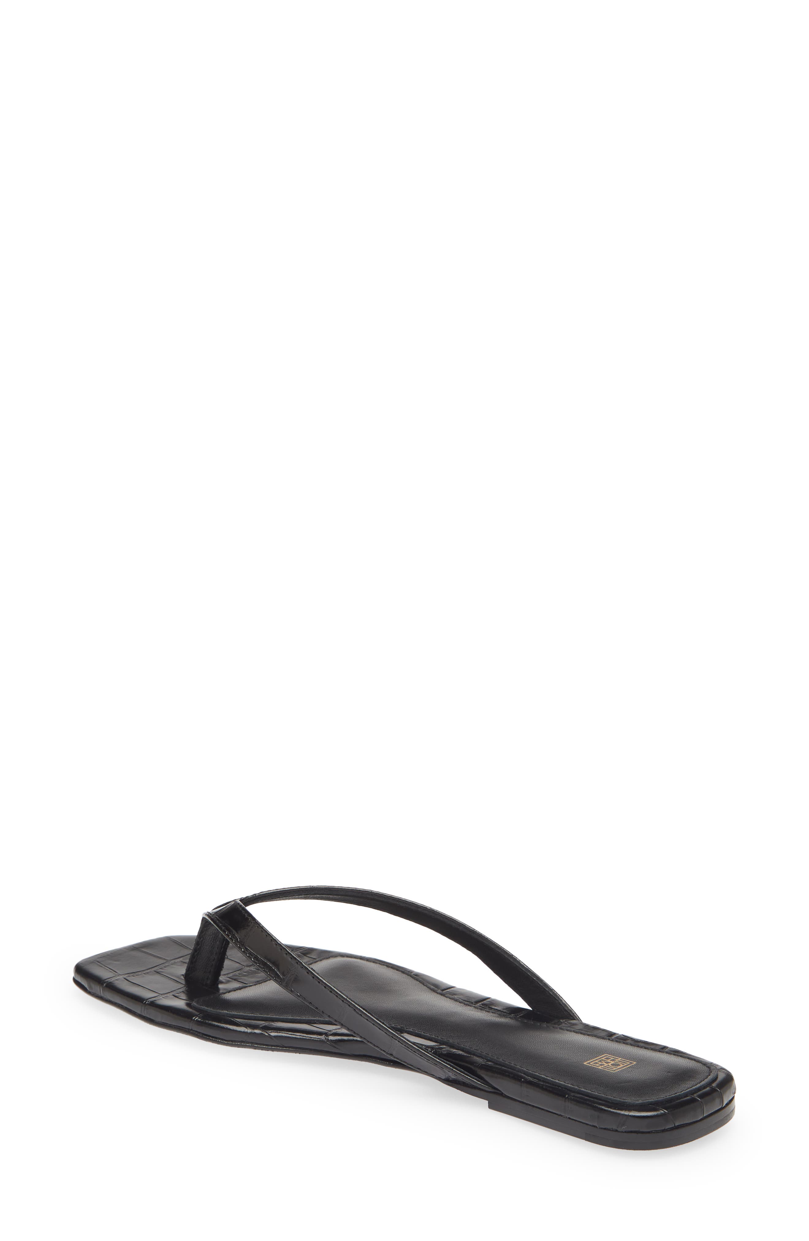 TOTEME The Flip Flop Flat, Alternate, color, Black Crocodile