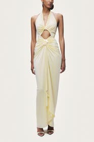 Nocturne Cut-Out Halter Maxi Dress