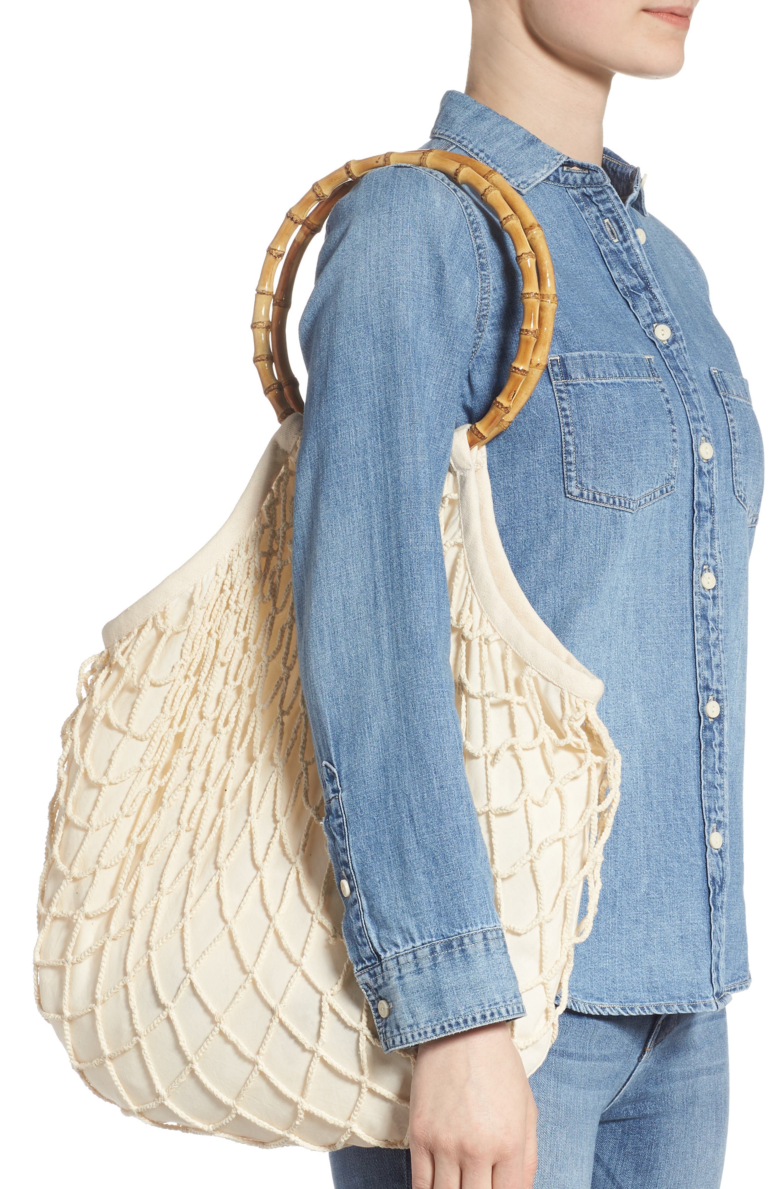 L Space Simon Net Hobo Bag, Alternate, color, NATURAL